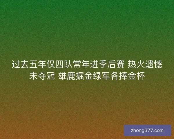 过去五年仅四队常年进季后赛 热火遗憾未夺冠 雄鹿掘金绿军各捧金杯